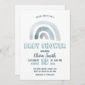 水の色ボホレインボーベビーシャワー 招待状 (正面/裏面)