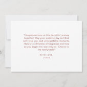 水の色ボホワイルドフラワーテーマハッピーウェディングデー カード (裏面)