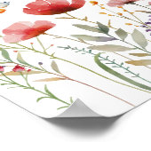 水の色ボホワイルドフラワーブライダルシャワーへようこそ ポスター (角)