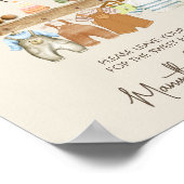 水の色ボホ子供部屋ベビーシャワーカード&ギフト ポスター (角)