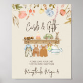 水の色ボホ子供部屋ベビーシャワーカード&ギフト ポスター (正面)