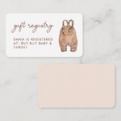 水の色ボホ服ベビーシャワーギフトレジストリ エンクロージャーカード (正面/裏面)