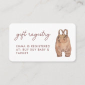 水の色ボホ服ベビーシャワーギフトレジストリ エンクロージャーカード (正面)