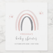 水の色ボホ男女兼用虹の赤ちゃんシャワー ワインラベル (シングルラベル)