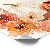 水の色ボホ秋パンプキ結婚ンのウェルカムサイン ポスター (角)