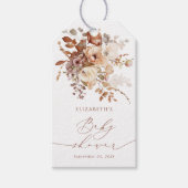 水の色ボホ秋フローラベビーシャワーありがとう ギフトタグ (正面)