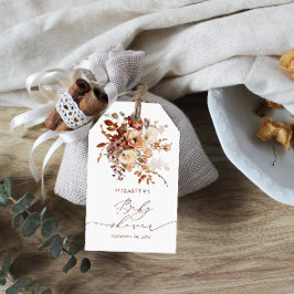 水の色ボホ秋フローラベビーシャワーありがとう ギフトタグ