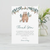 水の色ボホ緑のベビーシャワー サンキューカード (スタンド正面)