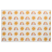 水の色ボホ自然虹と太陽 ファブリック (ファットクウォーター)