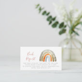 水の色ボホ虹の赤ちゃんシャワーブックリクエスト エンクロージャーカード (スタンド正面)