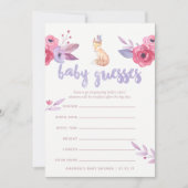 水の色ボホ部族の赤ちゃんシャワー推測ゲーム 招待状 (正面)