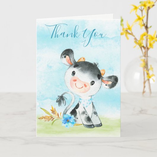 水の色ボーイカウファームありがとう カード (黄色い花)