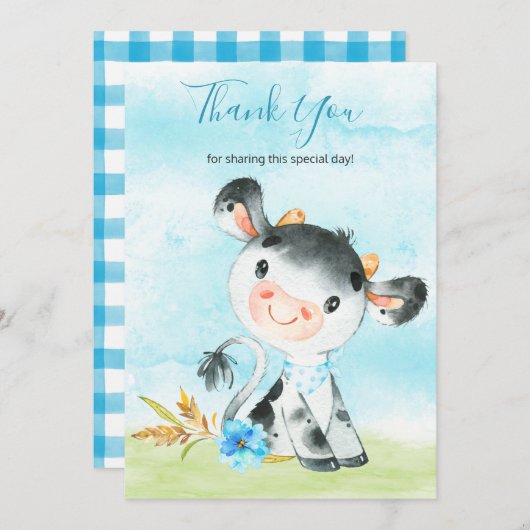 水の色ボーイカウファームありがとう サンキューカード (正面/裏面)