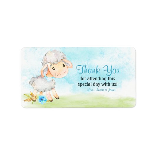 水の色ボーイシープファームありがとう ラベル (正面)