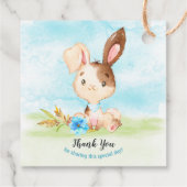 水の色ボーイバニー赤ちゃんシャワー農場ありがとう フェイバータグ (裏面)
