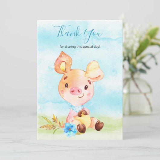 水の色ボーイピギーファームサンキュー サンキューカード (スタンド正面)