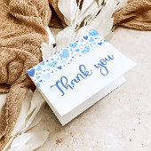 水の色ボーイブルーハートバレンタインスイートハート サンキューカード