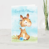 水の色ボーイホースファームおめでとう カード (正面)