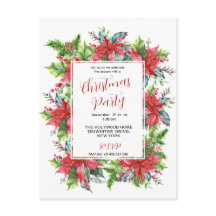 水の色ポインセチアとクリスマスグリーン