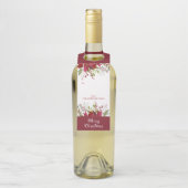 水の色ポインセチアメリークリスマスホリデーギフト ボトルネックタグ (ボトル)