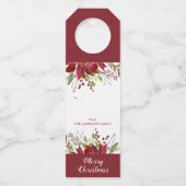 水の色ポインセチアメリークリスマスホリデーギフト ボトルネックタグ (正面)