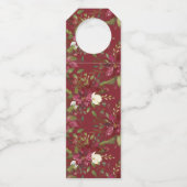 水の色ポインセチアメリークリスマスホリデーギフト ボトルネックタグ (裏面)