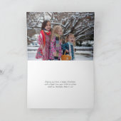 水の色ポインセチア家族のクリスマスフォト カード (内部)