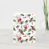 水の色ポインセチア&ユーカリプトゥスメリークリスマス シーズンカード (裏面)