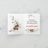 水の色ポインセチア&ユーカリプトゥスメリークリスマス シーズンカード (内部)