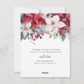 水の色ポインセチアMerry Christmas写真 シーズンカード (裏面)