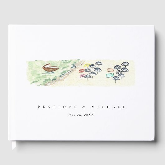 水の色ポジターノアマルフィコーストイタリ結婚アズ ゲストブック (正面)