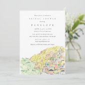 水の色ポジターノイタリアブライダルシャワー招待 招待状 (スタンド正面)