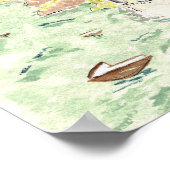 水の色ポジターノイタリア宛先ウェディング ポスター (角)