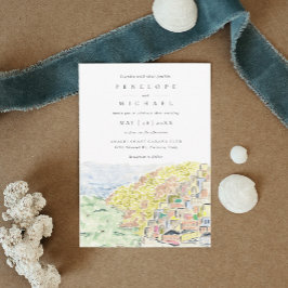 水の色ポジターノイタリア宛先ウェディング 招待状