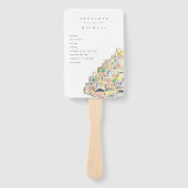 水の色ポジターノ行き先ウェディングプログラム ハンドファン (正面)