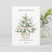 水の色ポッテ素朴ッドクリスマスツリーホリデーカ シーズンカード (スタンド正面)
