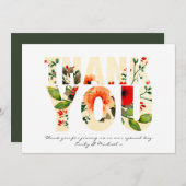 水の色ポピーありがとう赤オレンジ サンキューカード (正面/裏面)