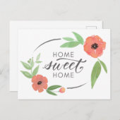 水の色ポピーの移動アナウンス ポストカード (正面/裏面)