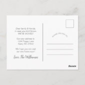 水の色ポピーの移動アナウンス ポストカード (裏面)