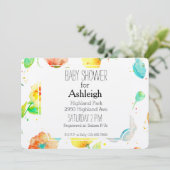 水の色ポピーの赤ちゃんシャワー 招待状 (スタンド正面)