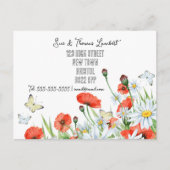 水の色ポピーデイジーアドレス移動の変更 案内ポストカード (正面)