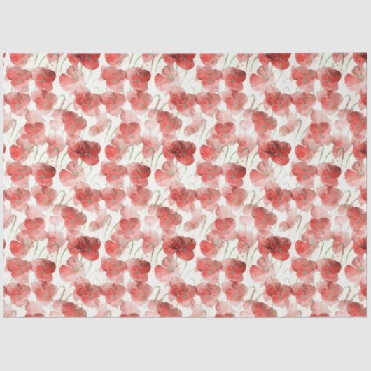 水の色ポピー花のパターン分離 薄葉紙 (正面)