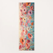 水の色ポピー花フィールド瞑想 ヨガマット (正面)