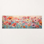 水の色ポピー花フィールド瞑想 ヨガマット (正面(横))