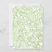 水の色ポピー花ブライダルシャワー招待 招待状 (裏面)