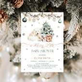 水の色ポーラクマ小さな赤メリーちゃんシャワー 招待状