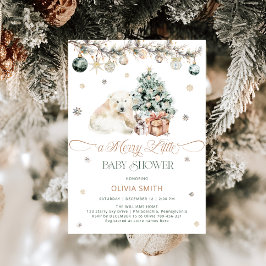 水の色ポーラクマ小さな赤メリーちゃんシャワー 招待状