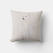 水の色ポーラベアボヘミアンスタイリッシュクリスマス クッション (正面)