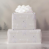 水の色ポーラベアモダンタイポグラフィクリスマス ラッピングペーパー