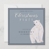 水の色ポーラベアヴィンテージクリスマスパーティー 招待状 (正面)